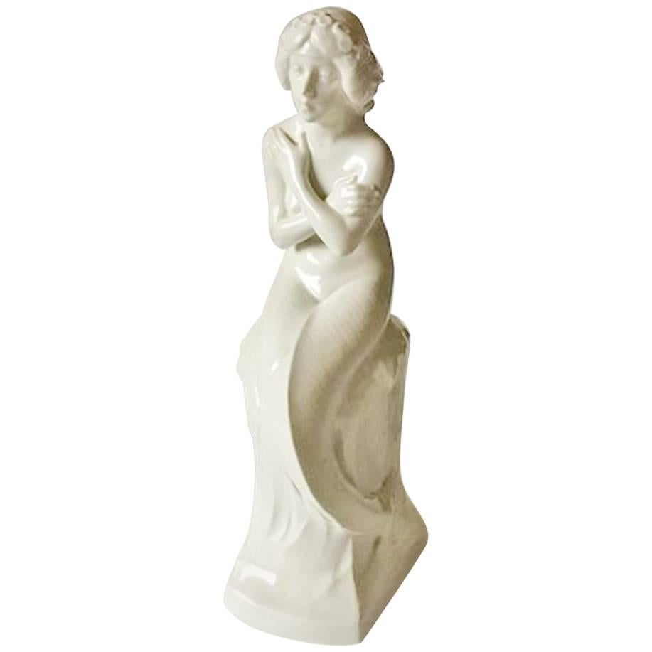 Royal Copenhagen Mermaid on Ice Pedestal, White #1210 For Sale