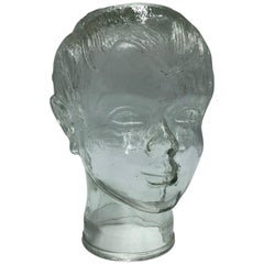 Vintage Glass Boy's Head 1980 Mannequin, Store Display