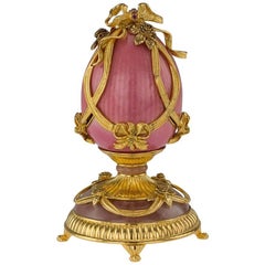 Stunning House of Faberge Gold-Plated Solid Silver Rose Bouquet Egg