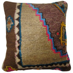 Bohemian Vintage Turkish Rug Pillow 14'' x 16''