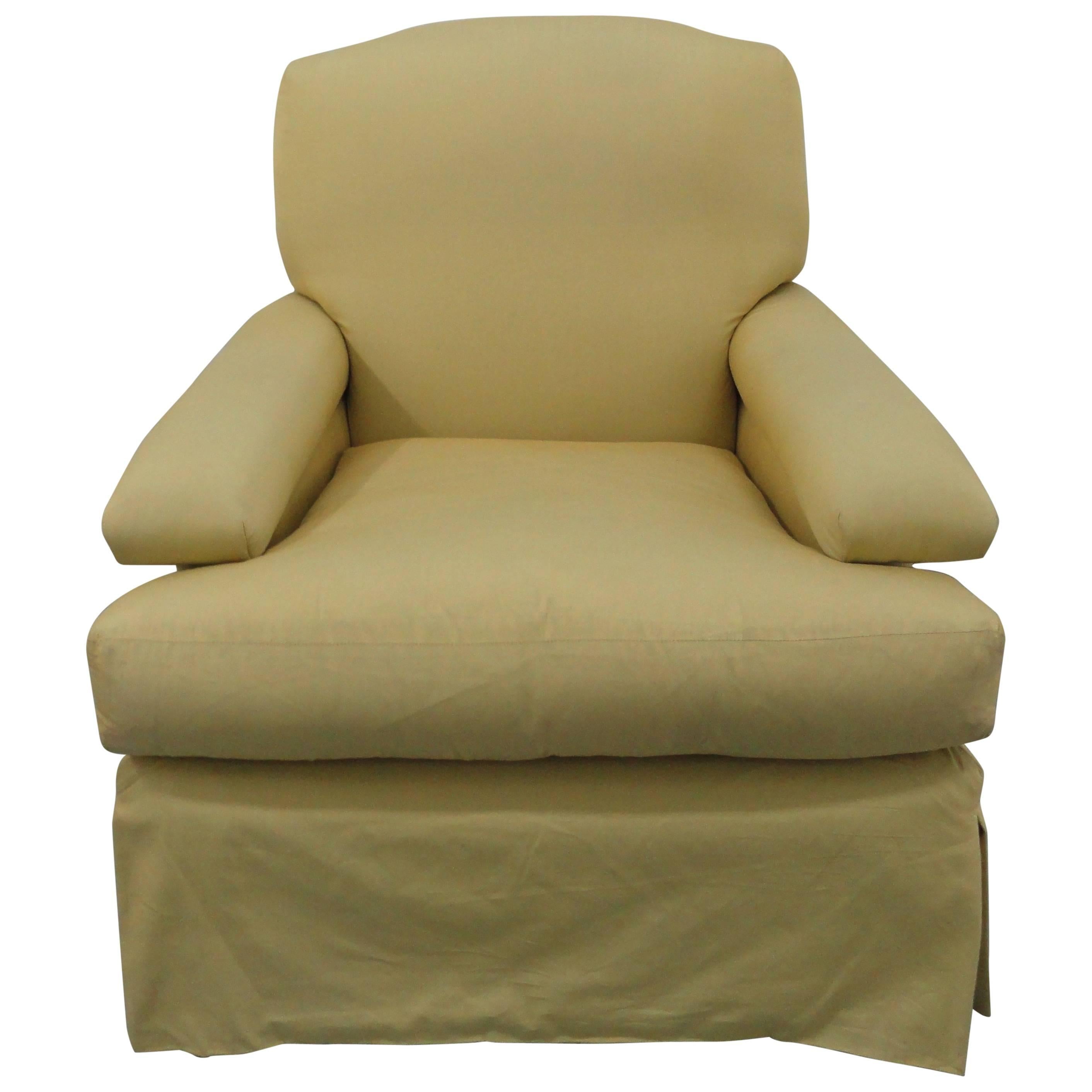 Classic Upholstered Club Chair For Sale