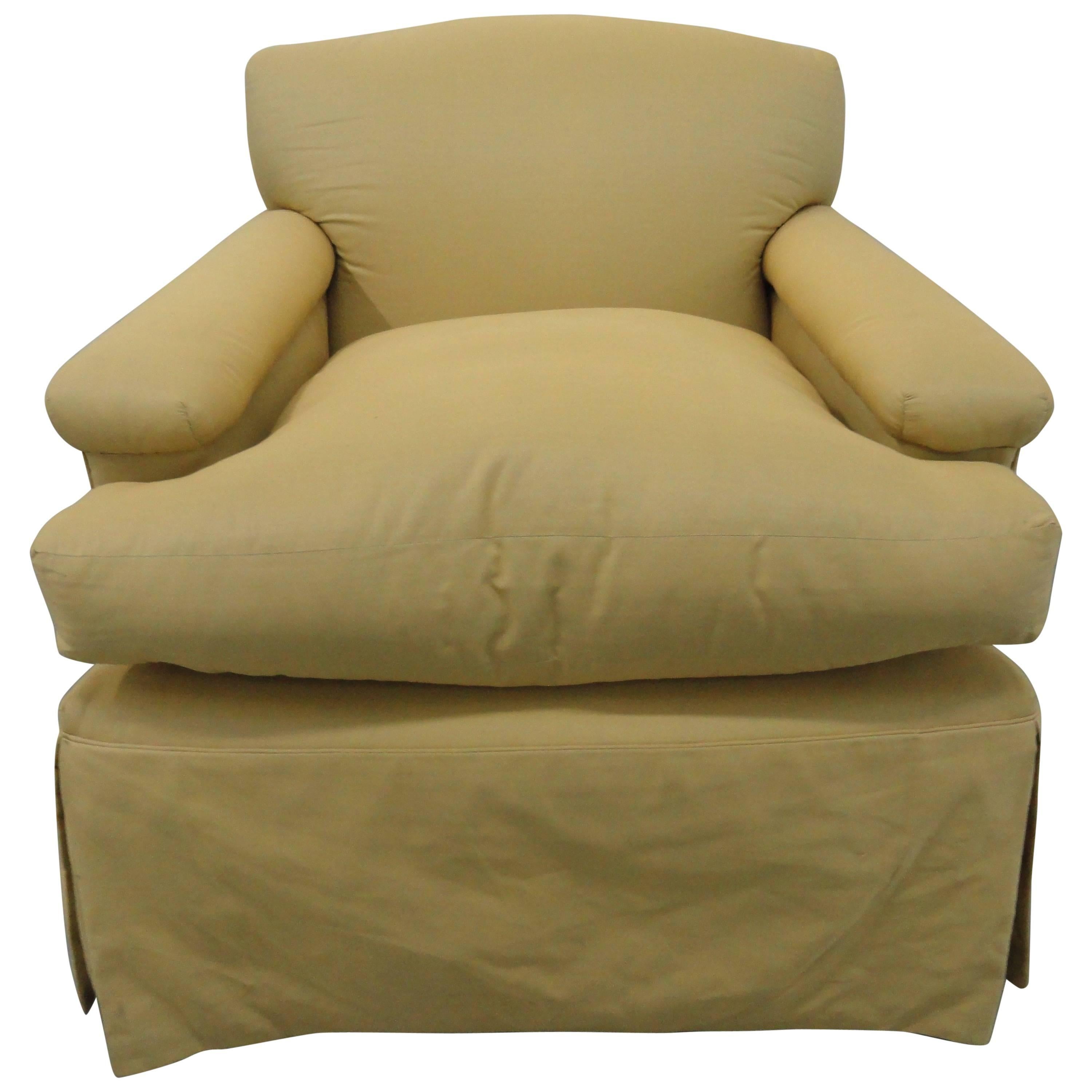 Classic Upholstered Club Chair III For Sale