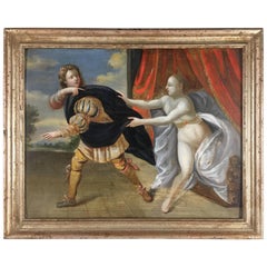 18th Century Italian Painting of Joseph and Potiphar's Wife