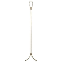 French 1950s Gilt Bronze Faux Bamboo Design Floor Lamp