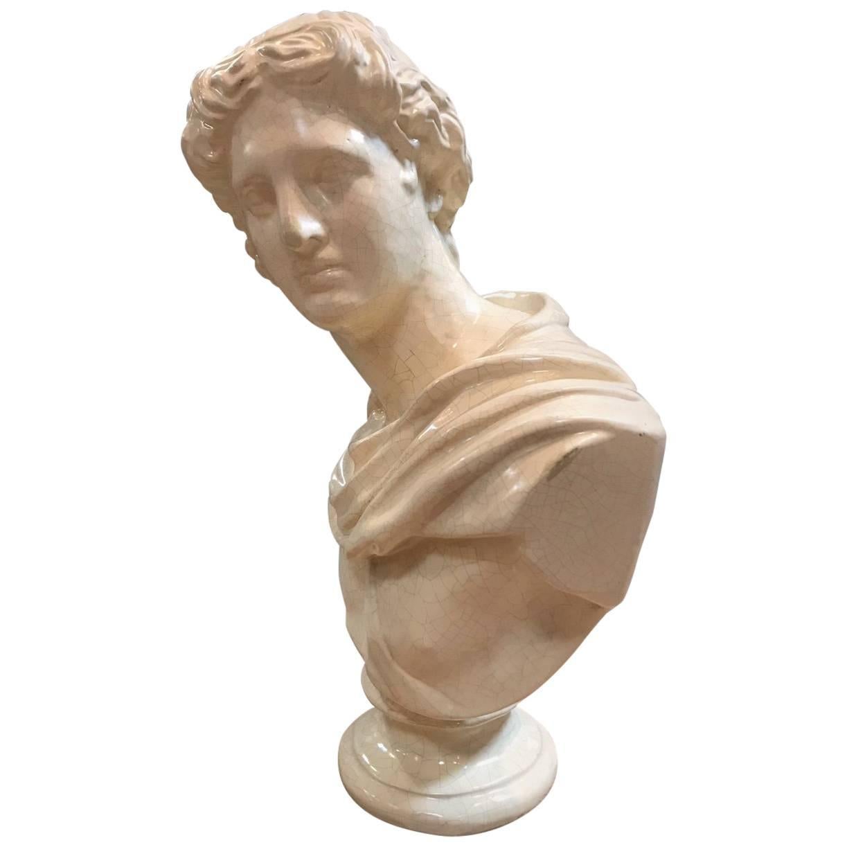 Roman Ceramic Bust For Sale