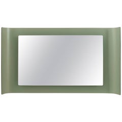 Vintage Fontana Are Italian Mid-Century Frosted Green Glass Wall Mirror