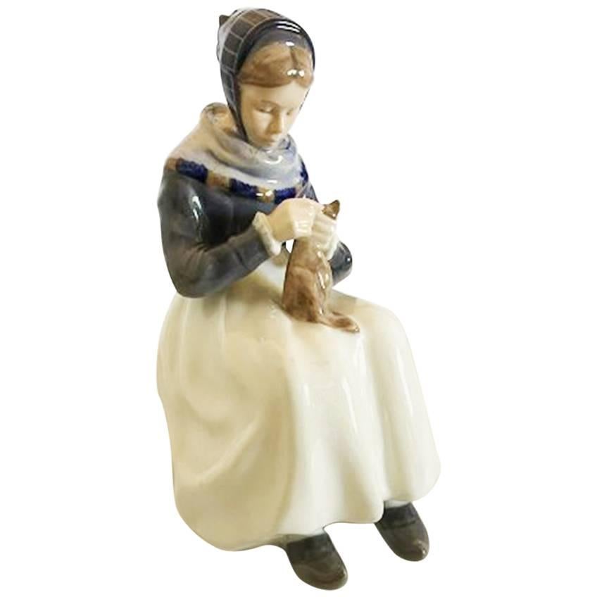 Royal Copenhagen Figurine of Woman with Cloth No. 1317 For Sale