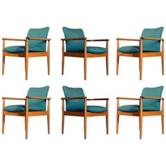 Set of Six Diplomat Armchairs by Finn Juhl for France & Son, 1960s