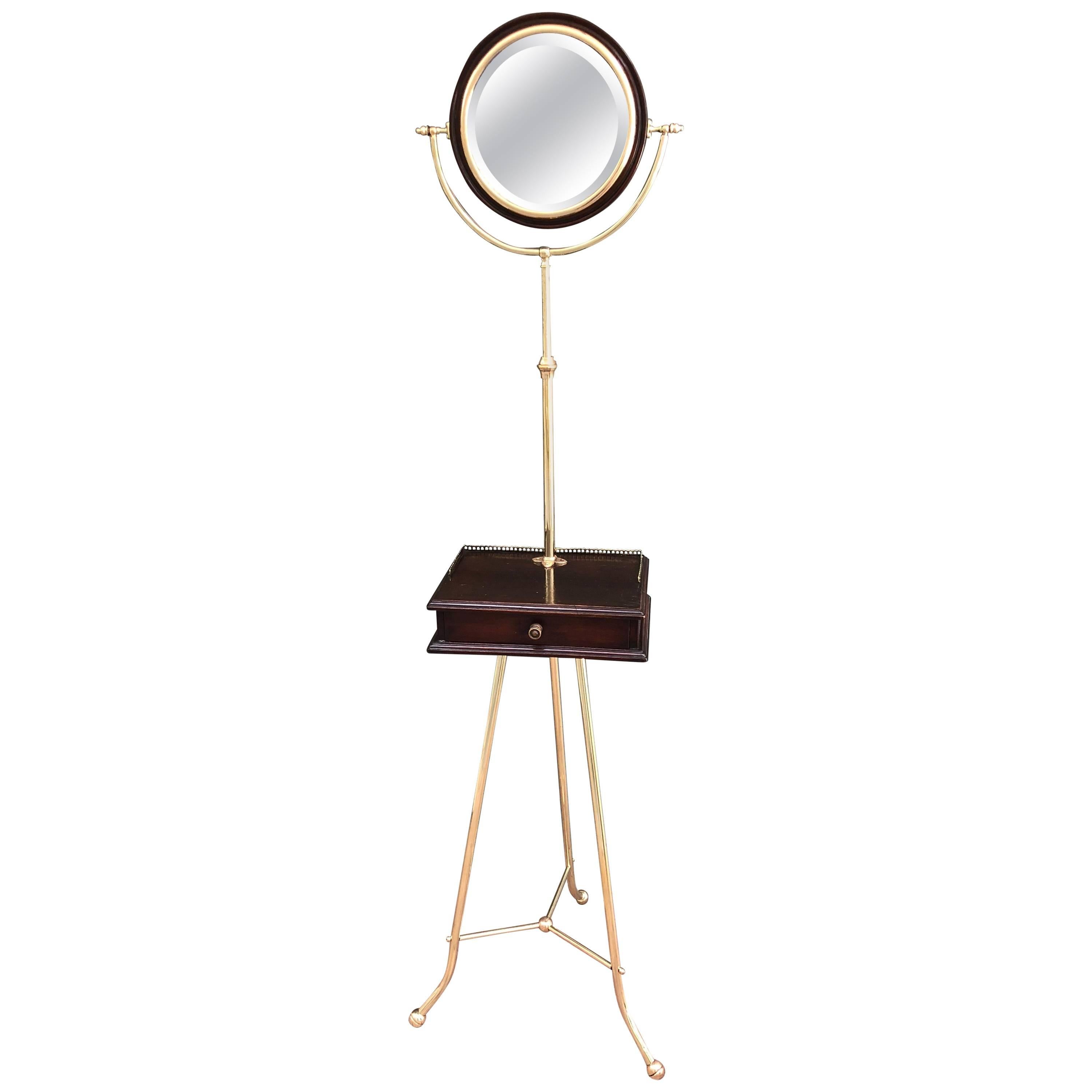 19th Century Gentleman's English Campaign Shaving Stand with Mirror