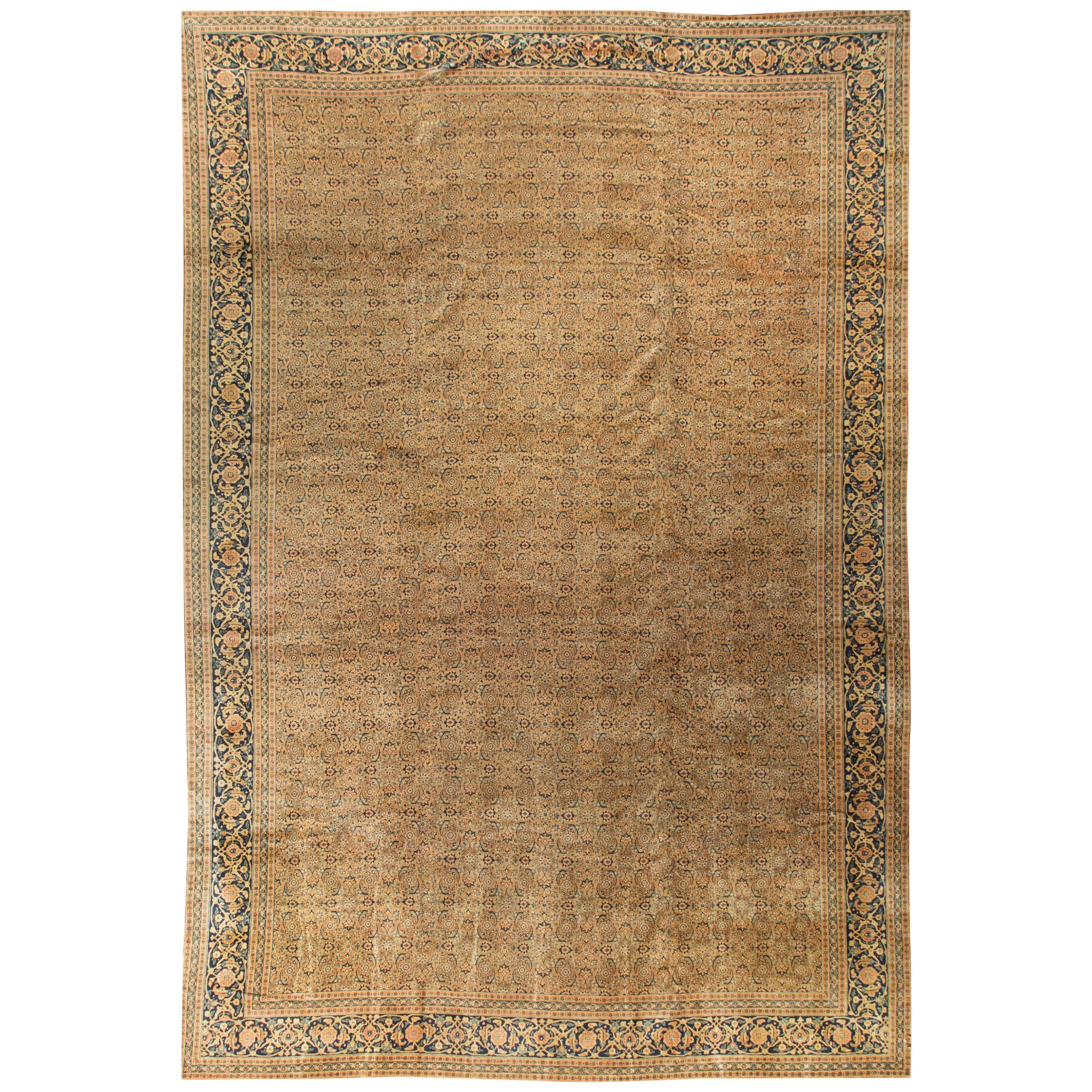 Oversize Persian Tabriz Rug Carpet, circa 1930 14'11 x 21'6