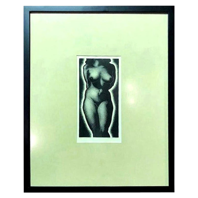 Paul Landacre Signed Limited Edition Mid-Century Modern Wood Engraving "Anna"