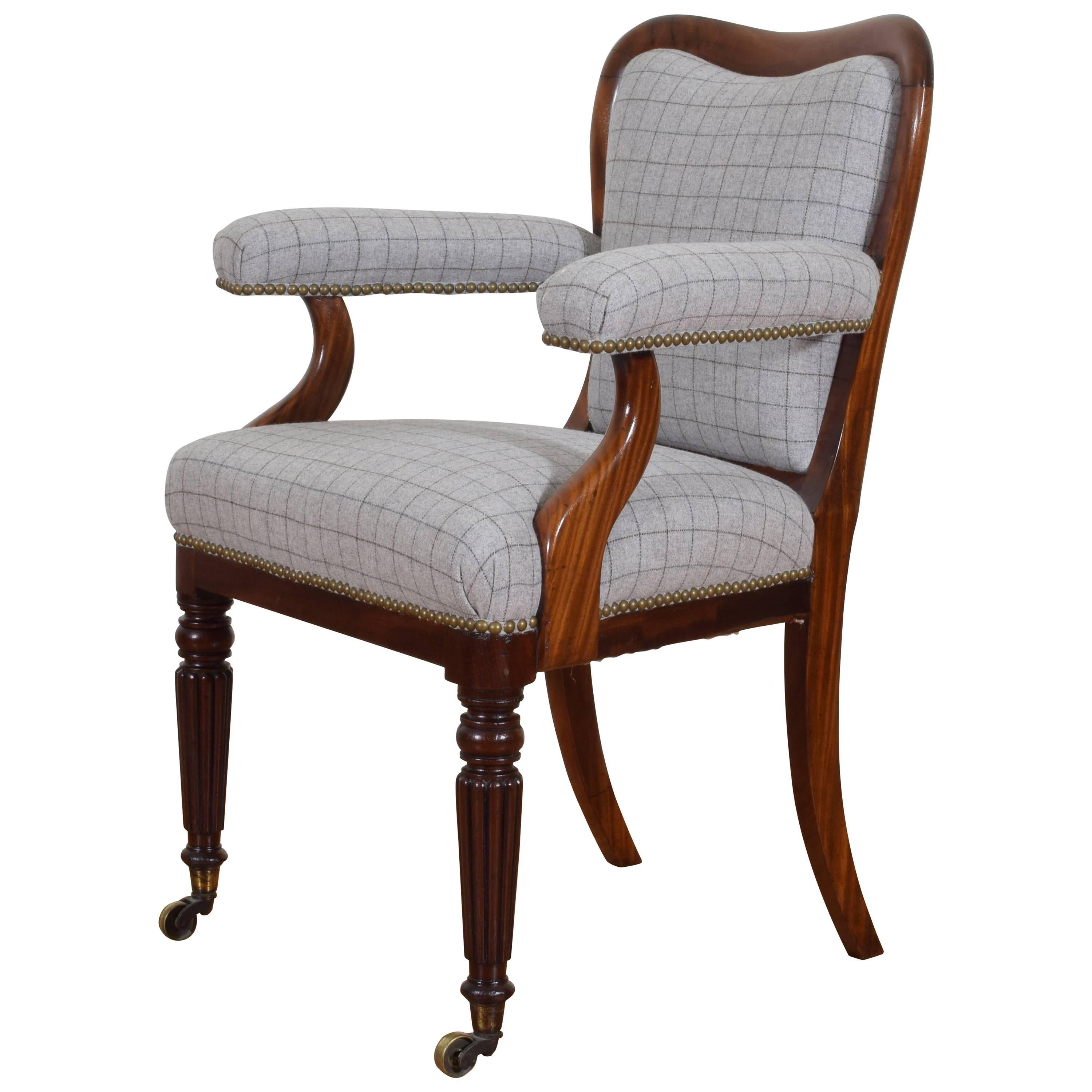 English William IV Period Mahogany and Upholstered Armchair, circa 1840