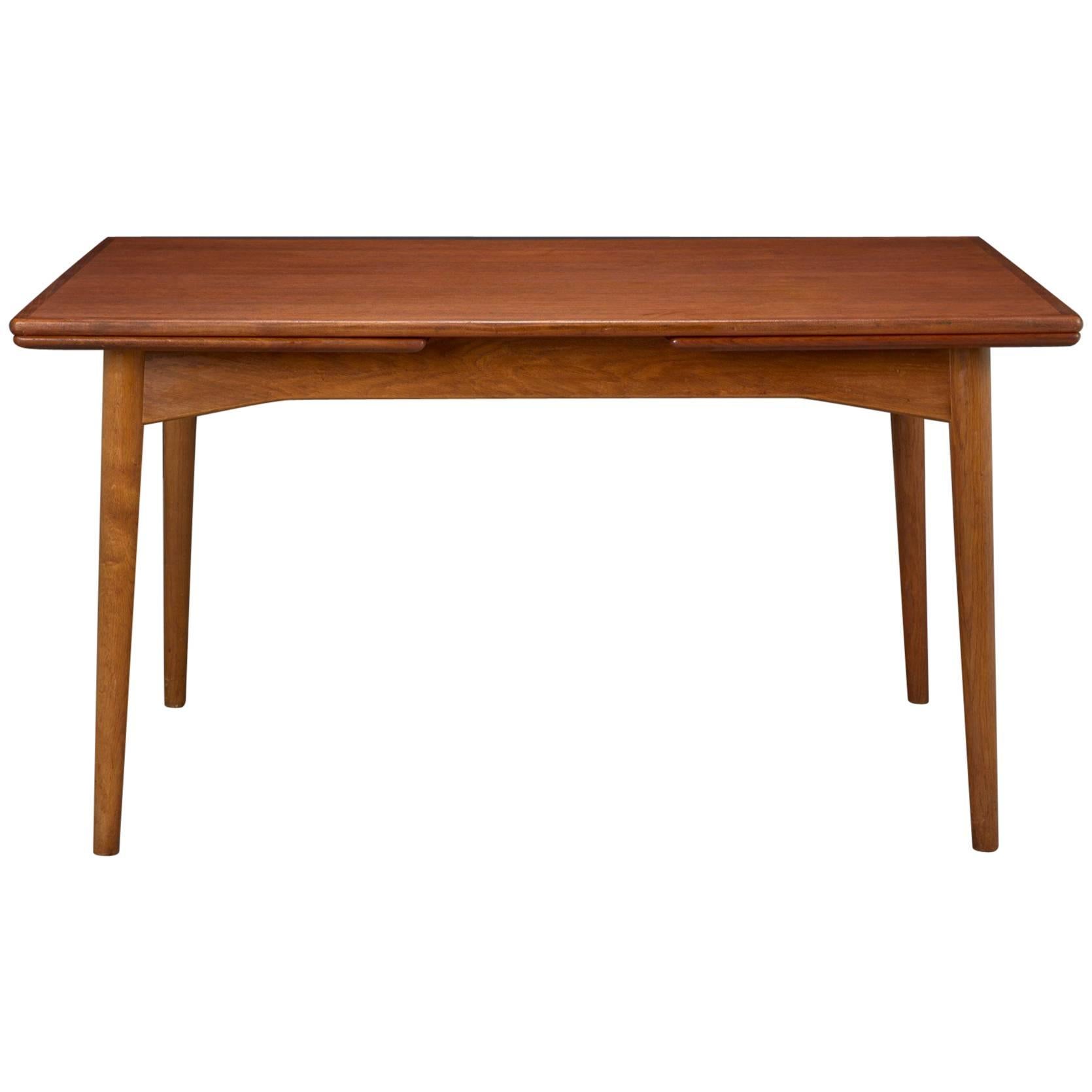 Danish Modern Teak Dining Table with Two Pull-Out Leaves by Omann Jun