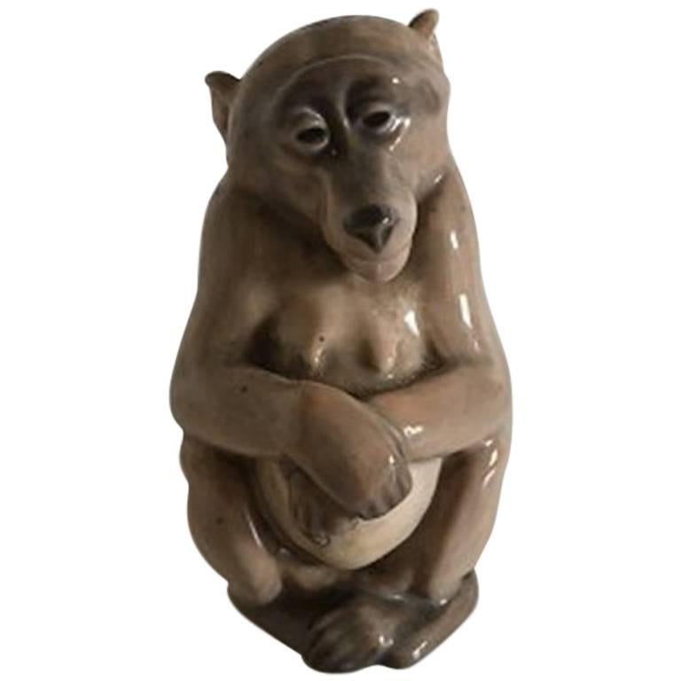 Royal Copenhagen Figurine Monkey #1444 Pre 1923 For Sale
