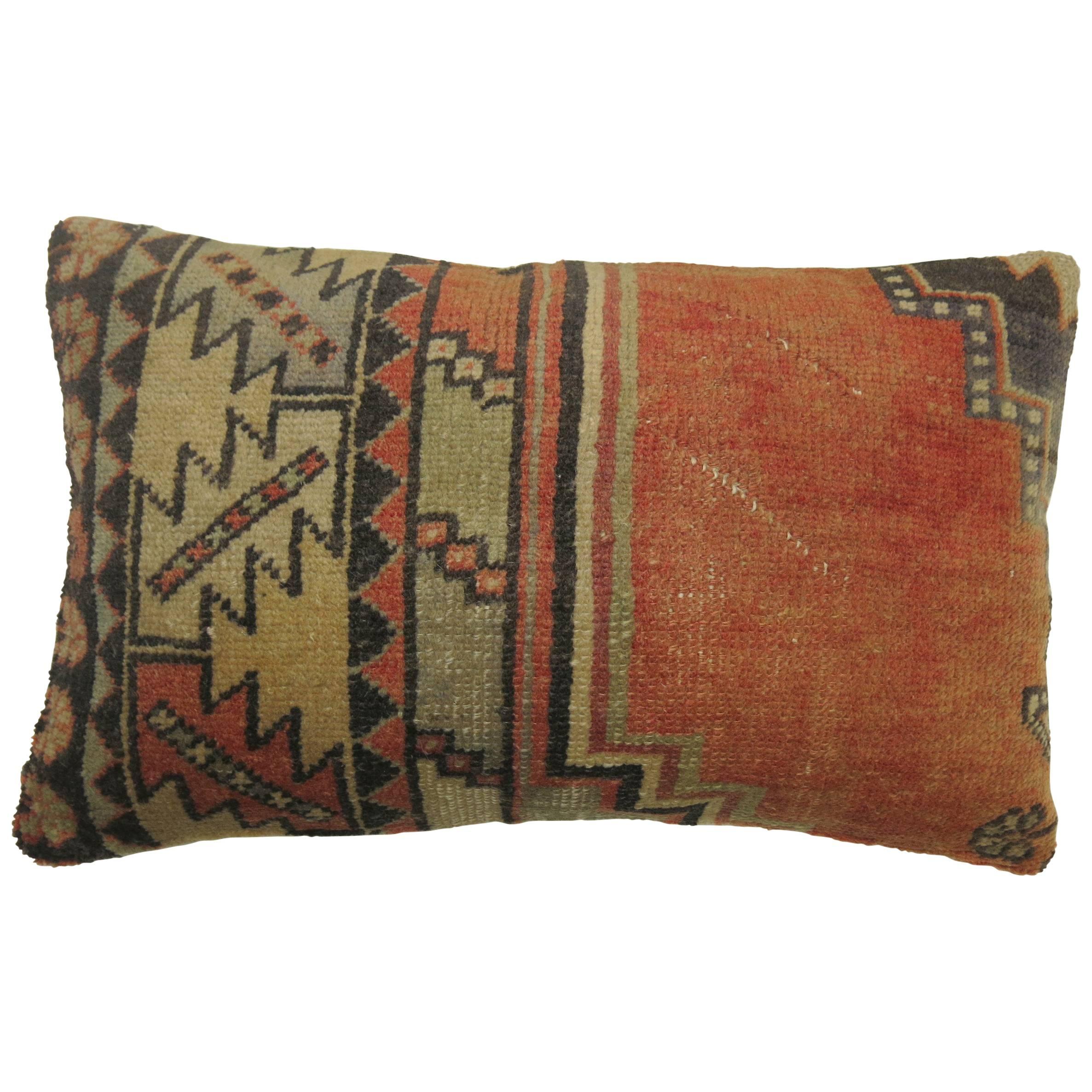 Small Size Bolster Turkish Rug Pillow