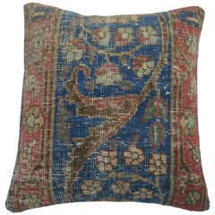 Blue Border Shabby Chic Persian Rug Pillow