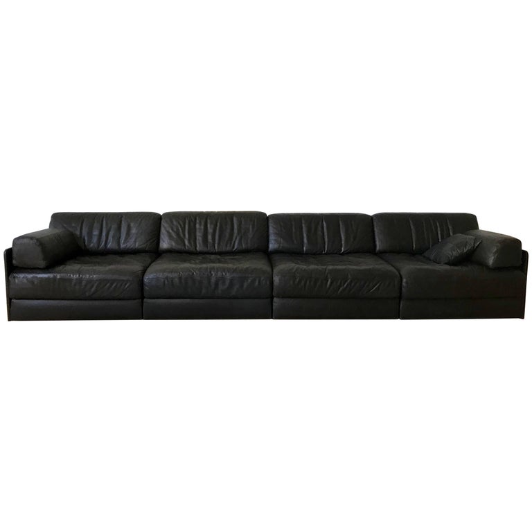 Stunning Vintage Original Dark Brown Desede DS76 Sofa Bed Four Elements For Sale at 1stDibs