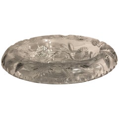 19th Century American Brilliant Rolled Edge Intaglio Cut-Glass Bowl