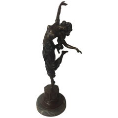 Art Déco vergoldete Bronze "Orientalische Tänzerin" von Claire Jeanne Roberte Colinet