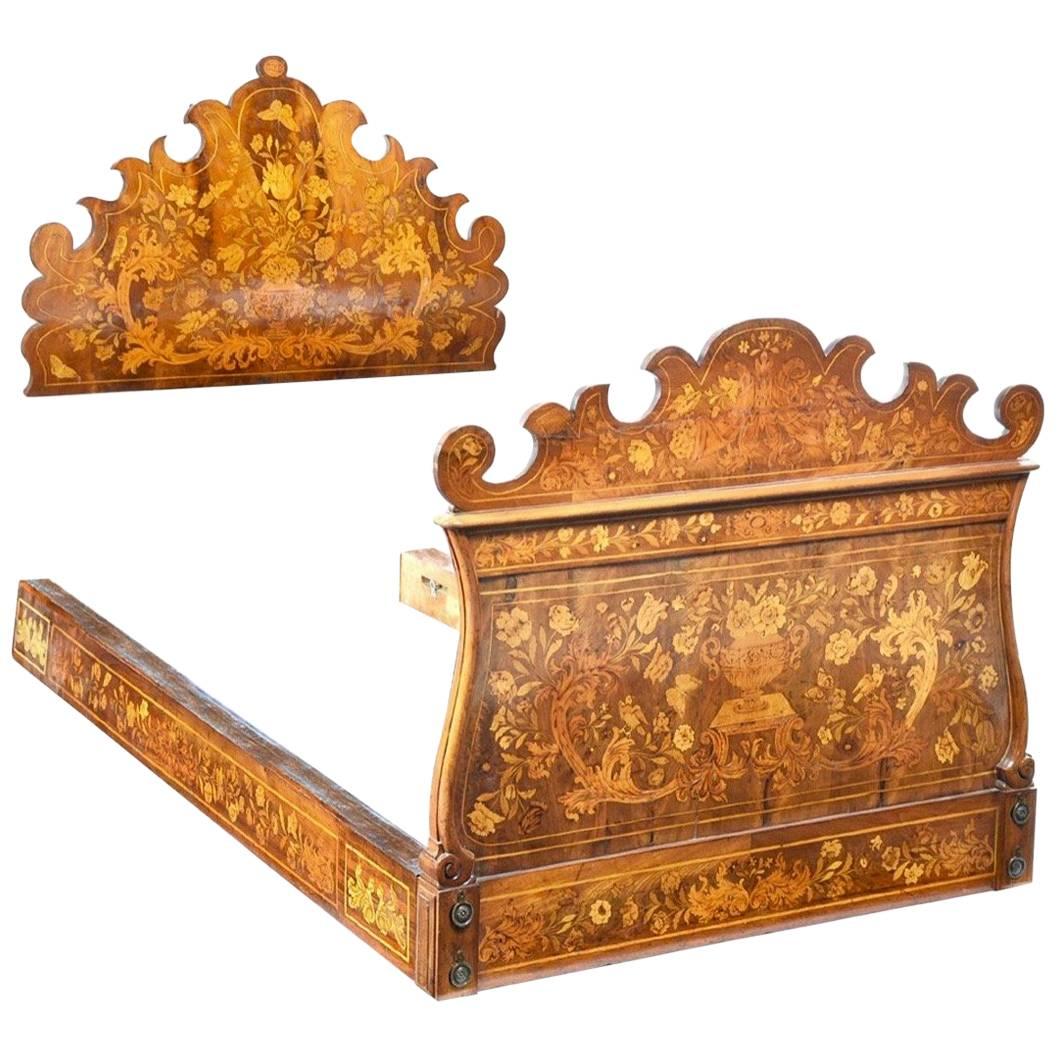 French Thomas Hache Louis XIVth Marquetry Children’s Bed, 1690 For Sale