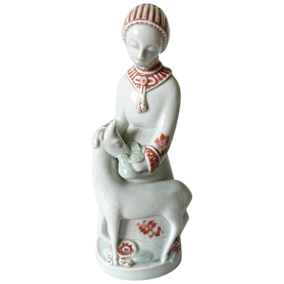 Royal Copenhagen Georg Thylstrup figurine of Girl with Deer #1531