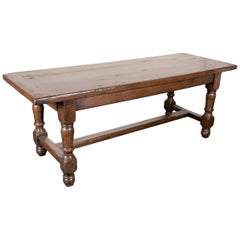 Tavolo da fattoria francese Louis Philippe in rovere massiccio del XIX secolo