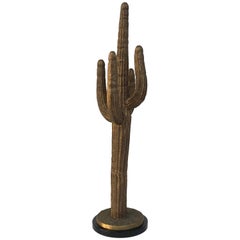 Vintage Brass Saguaro Cactus Sculpture