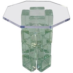 Glass Block Side Table by Imperial Imagineering