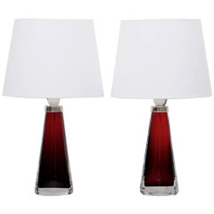 Pair of Carl Fagerlund Table Lamps, Model RD 1566, by Orrefors in Sweden
