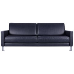 Rolf Benz Ego Designer Leather Sofa Blue Two-Seat