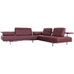 Rolf Benz Dono Designer Corner Sofa Brown Leather Couch Modern