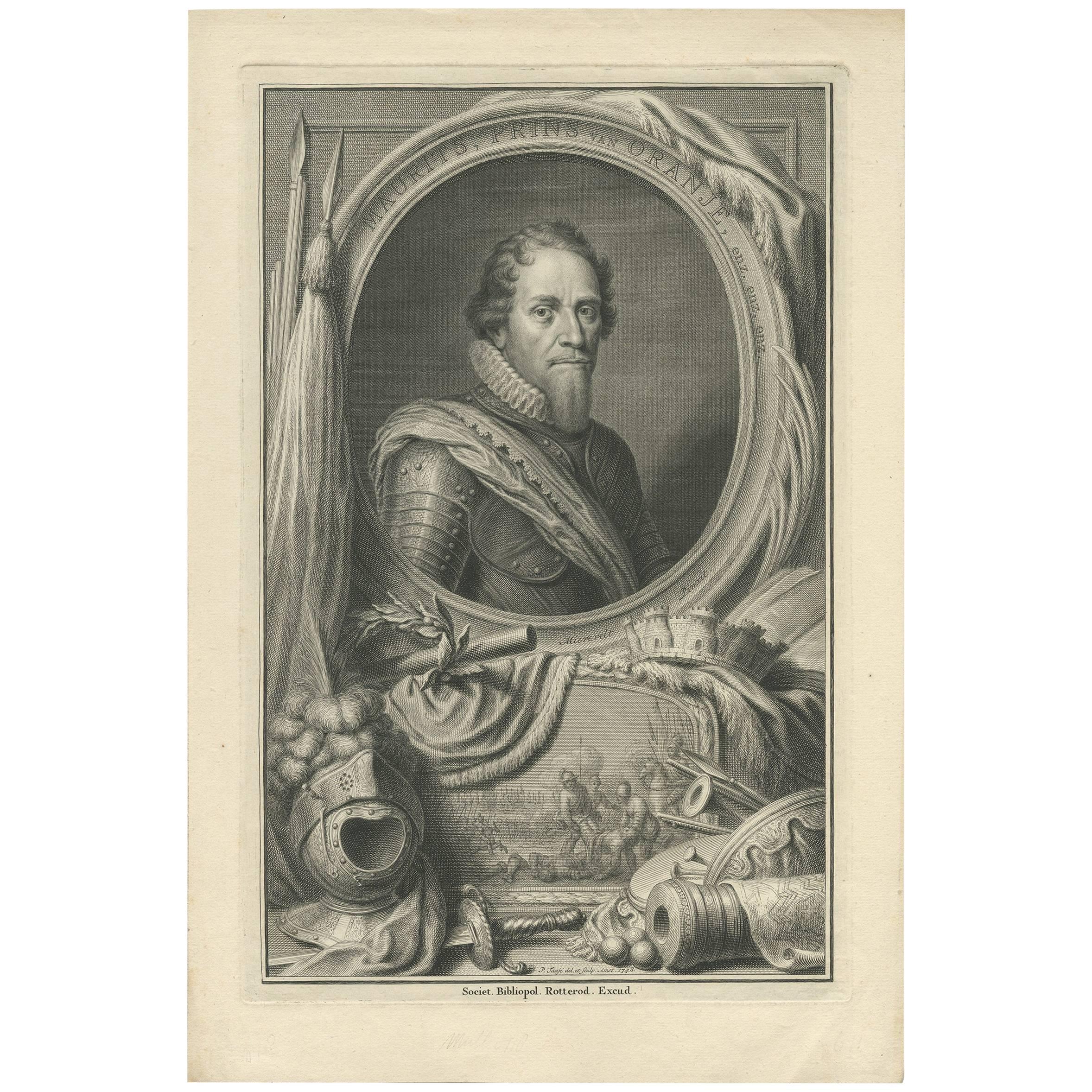 Antique Portrait of Maurice, Prince of Orange For Sale