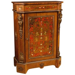 French Sideboard in Wood with Bronzes and Brass in Boulle Style, 20th Century
