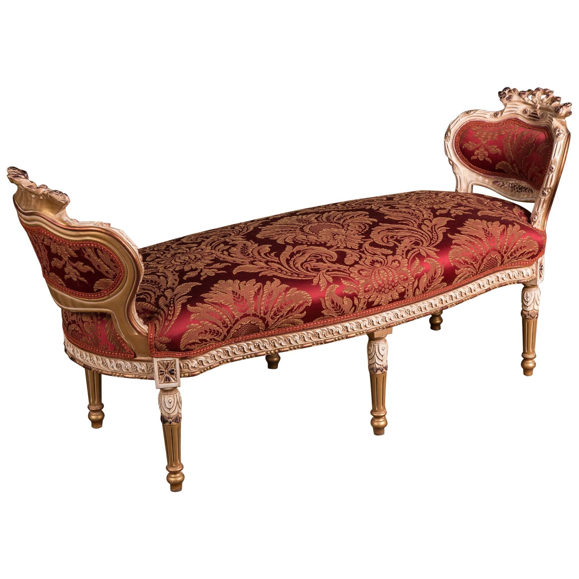 High Quality French Chaise Longue in Louis Quinze Style