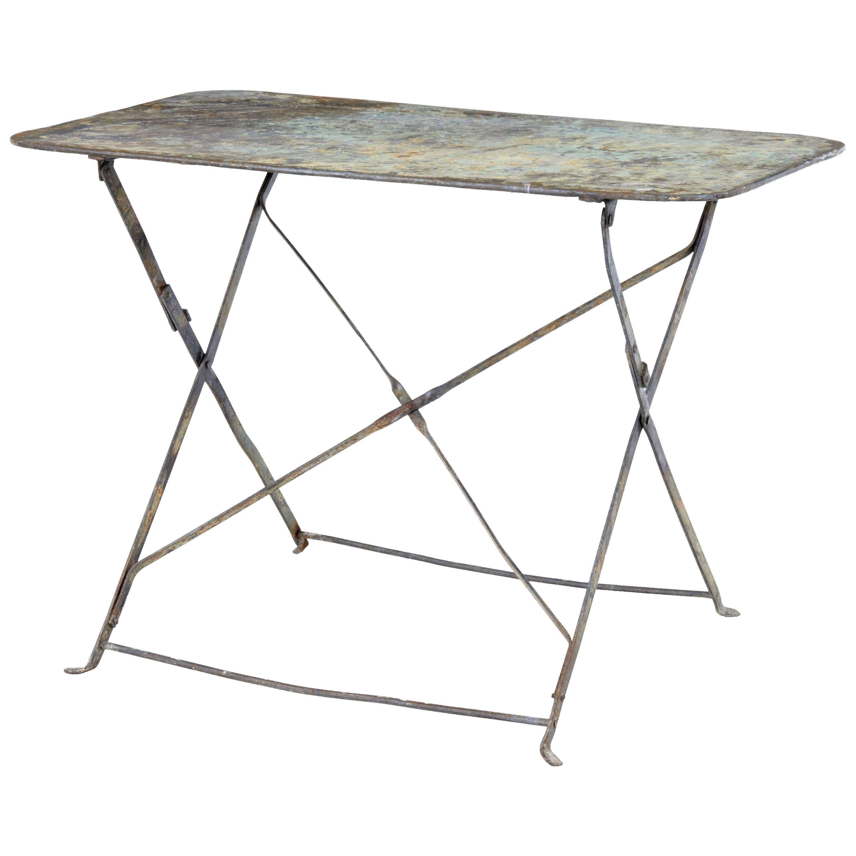 Early 20th Century French Painted Steel Garden Table