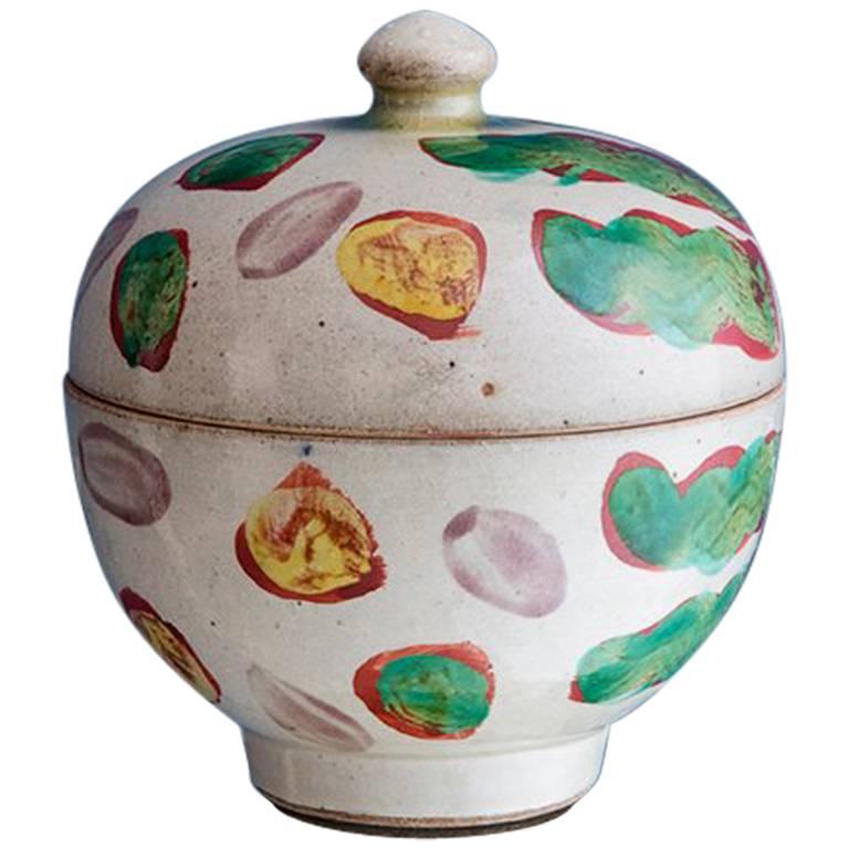 Japanese Ceramic Lidded Jar at 1stDibs