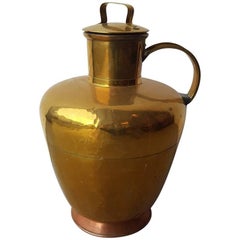 Late 19th Century Dutch Copper and Brass Milk Can