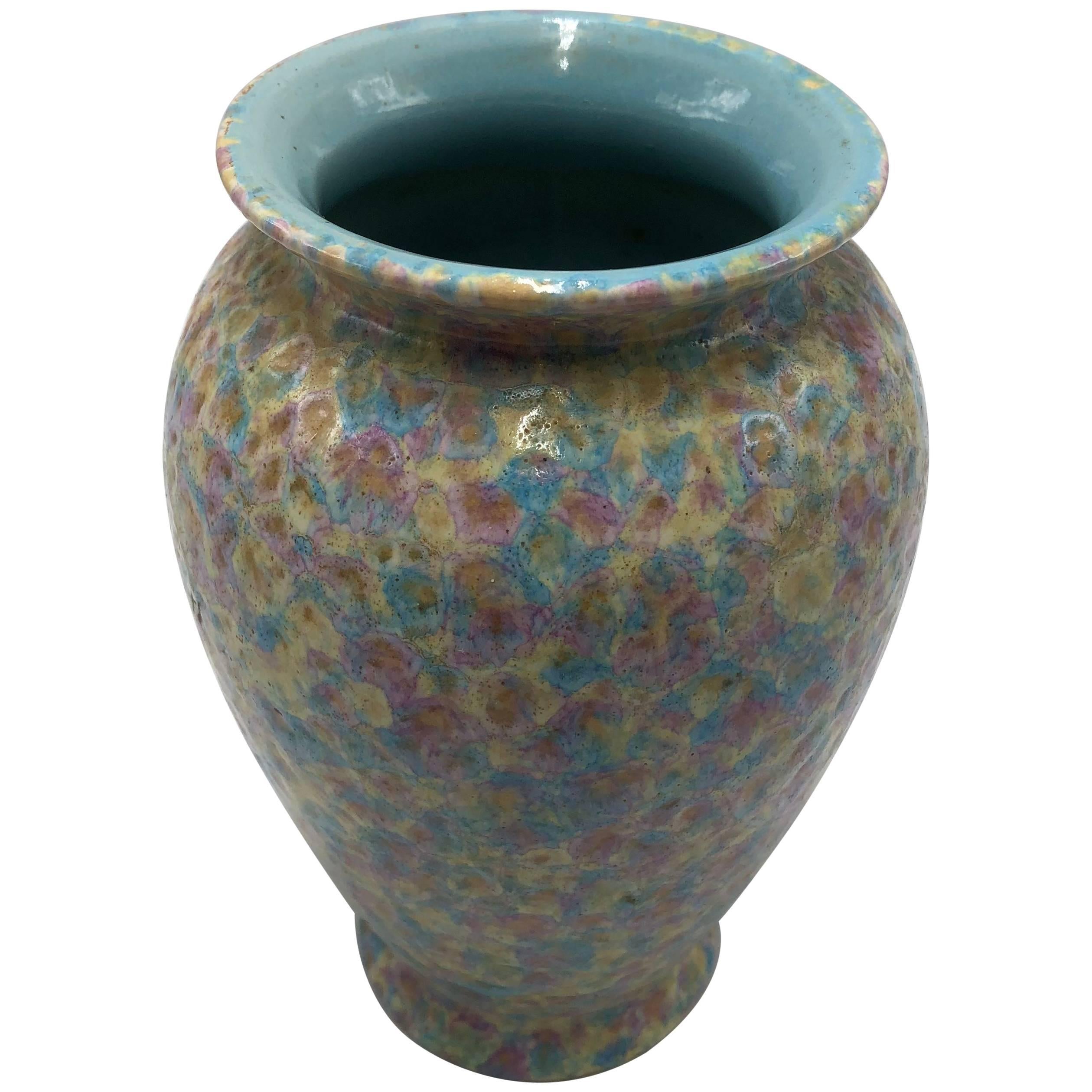 Ceramic 1980 Scheurich Pastel Colored Vase For Sale