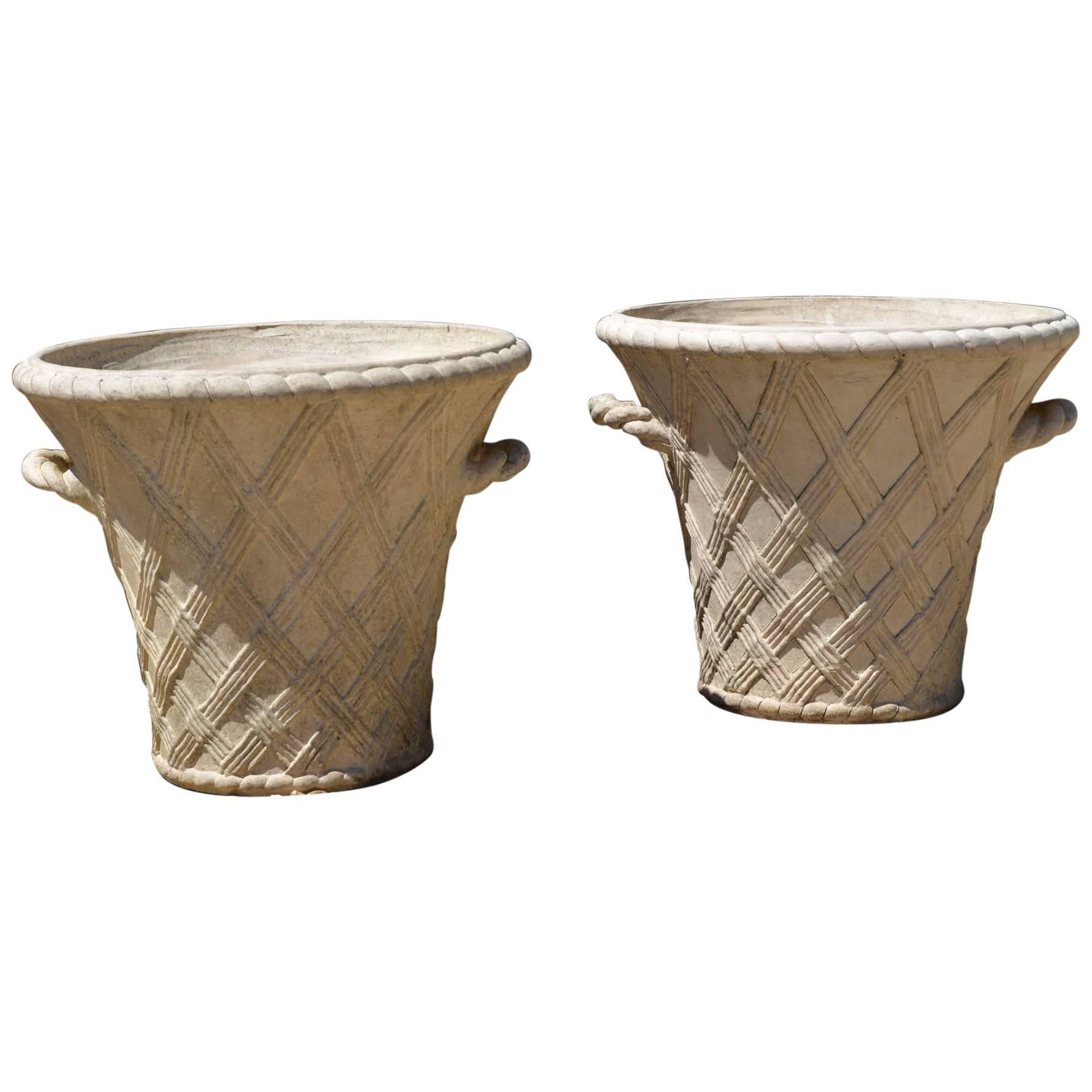 Pair of 20th Century Terracotta Garden Planters by Philip Thomason For Sale