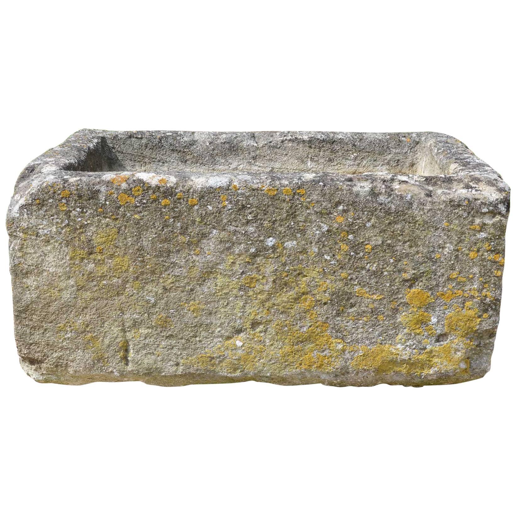 Small 19th Century Cotswold Stone Trough For Sale