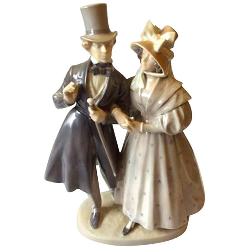 Royal Copenhagen Figurine Victorian Couple #1593 For Sale