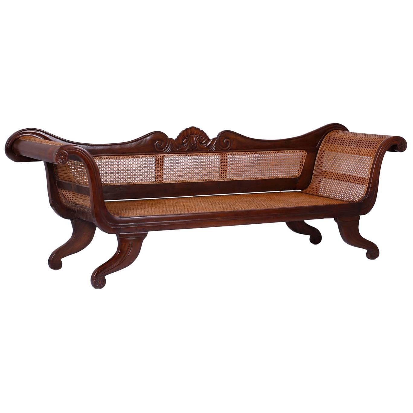 Antique British Colonial West Indies Settee