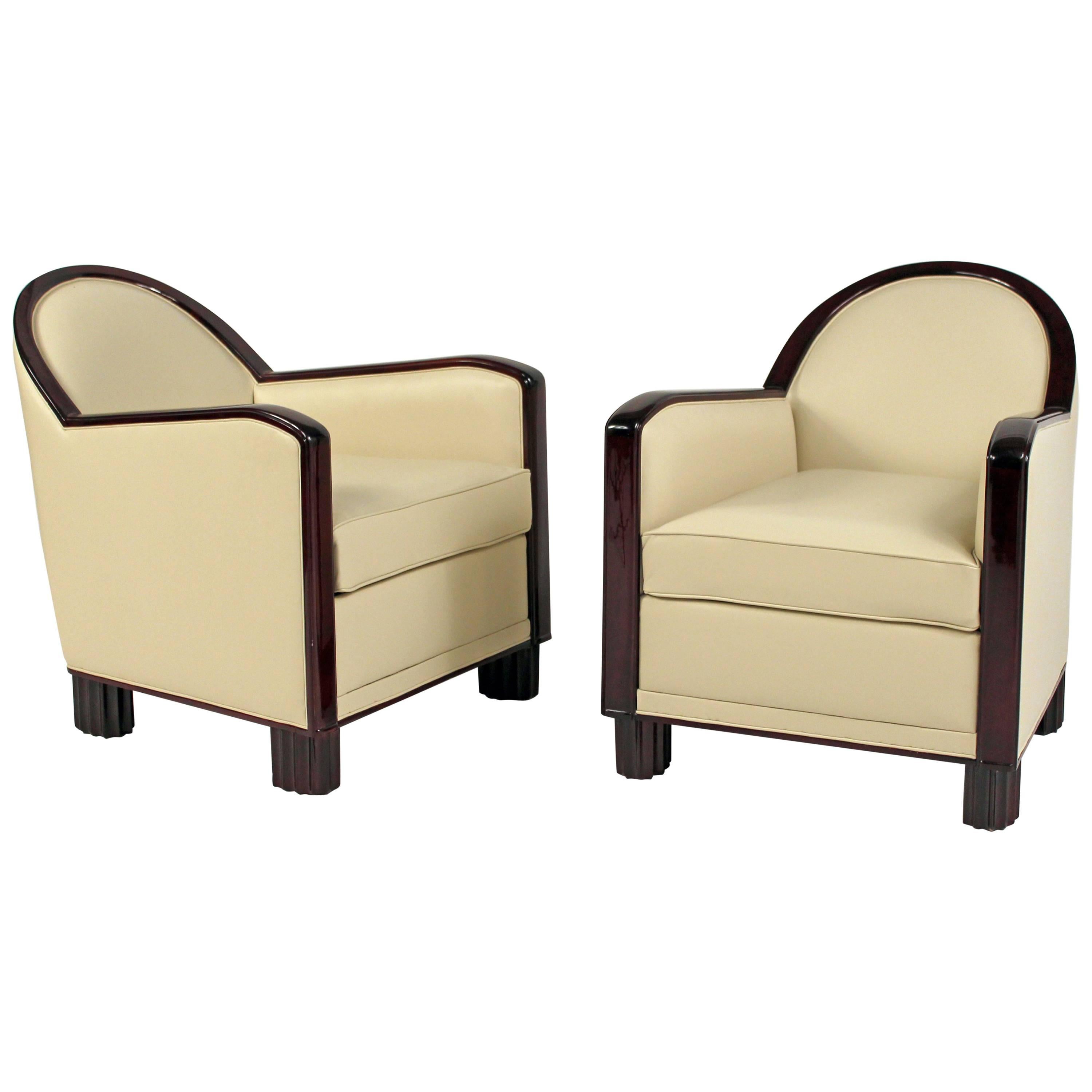 Pair of Art Deco Club Chairs by D.I.M 'Decoration Intérieure Moderne' For Sale