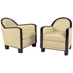 Antique Pair of Art Deco Club Chairs by D.I.M 'Decoration Intérieure Moderne'