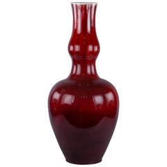 Large German Porcelain 'Sang-de-Boeuf' Double Gourd Vase, circa 1890