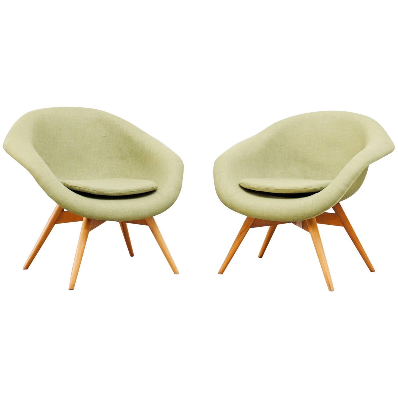Pale Green Bucket Lounge Chair by Miroslav Navrátil for Vertex