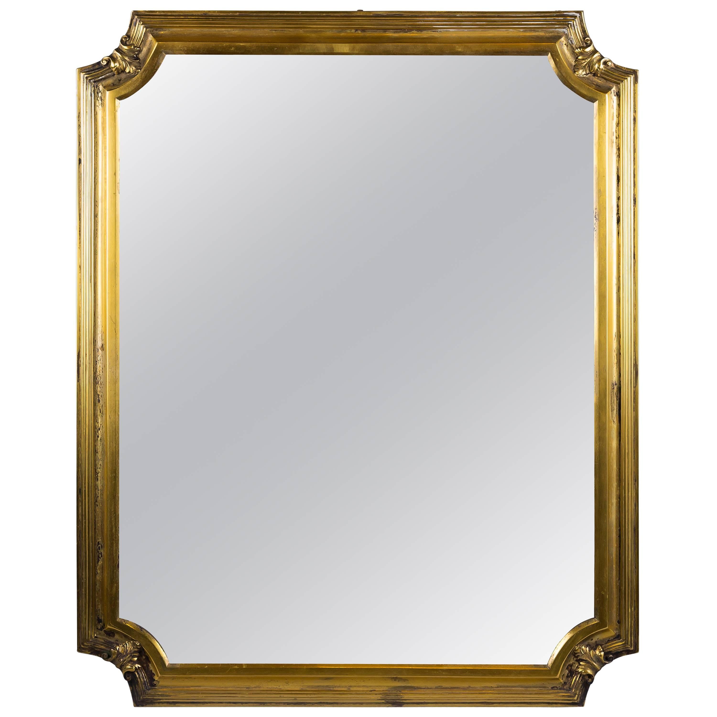 Large Austrian Silver Table Mirror, circa 1860 For Sale