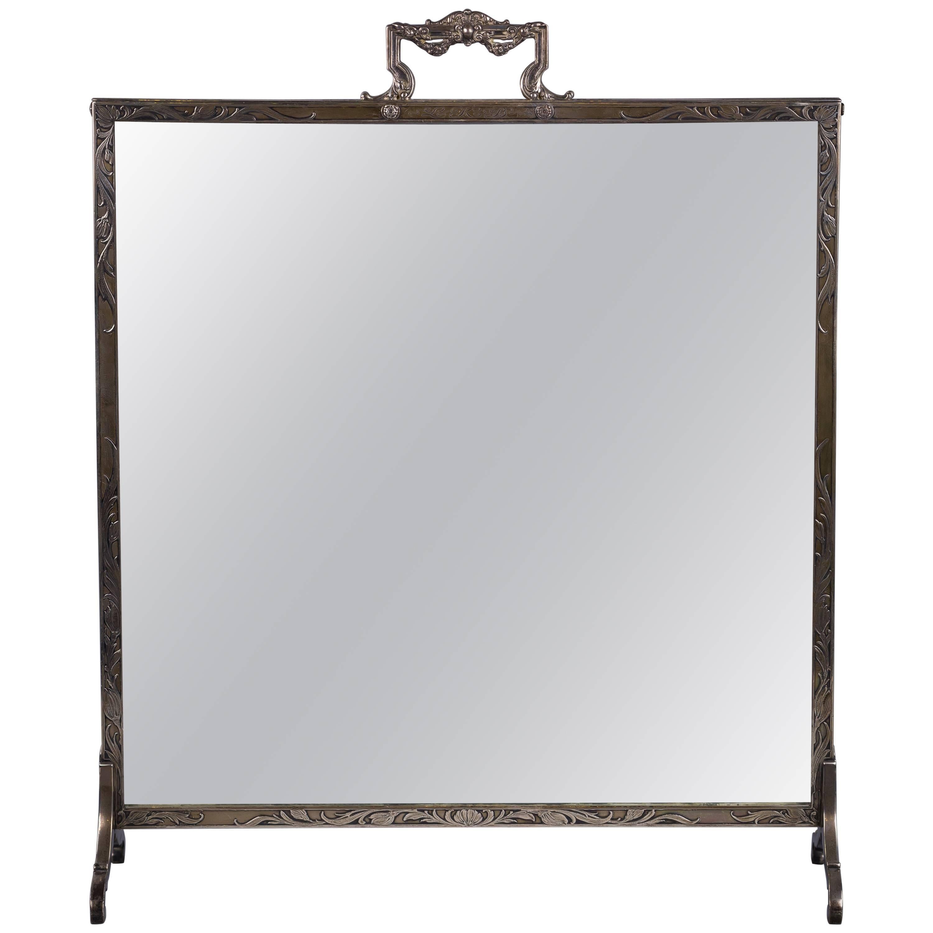 Sterling Silver Table Mirror, circa 1900 For Sale