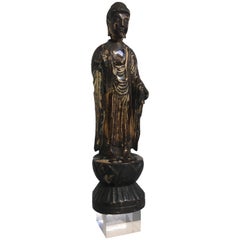 Japanese Edo Period Lacquered and Giltwood Buddha Amida Nyorai