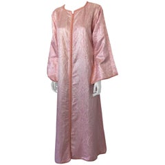 Moroccan Caftan in Metallic Pink Brocade Handmade Kaftan by Moroccan Artist